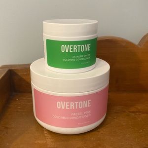 Overtone coloring conditioner in pastel pink and extreme green